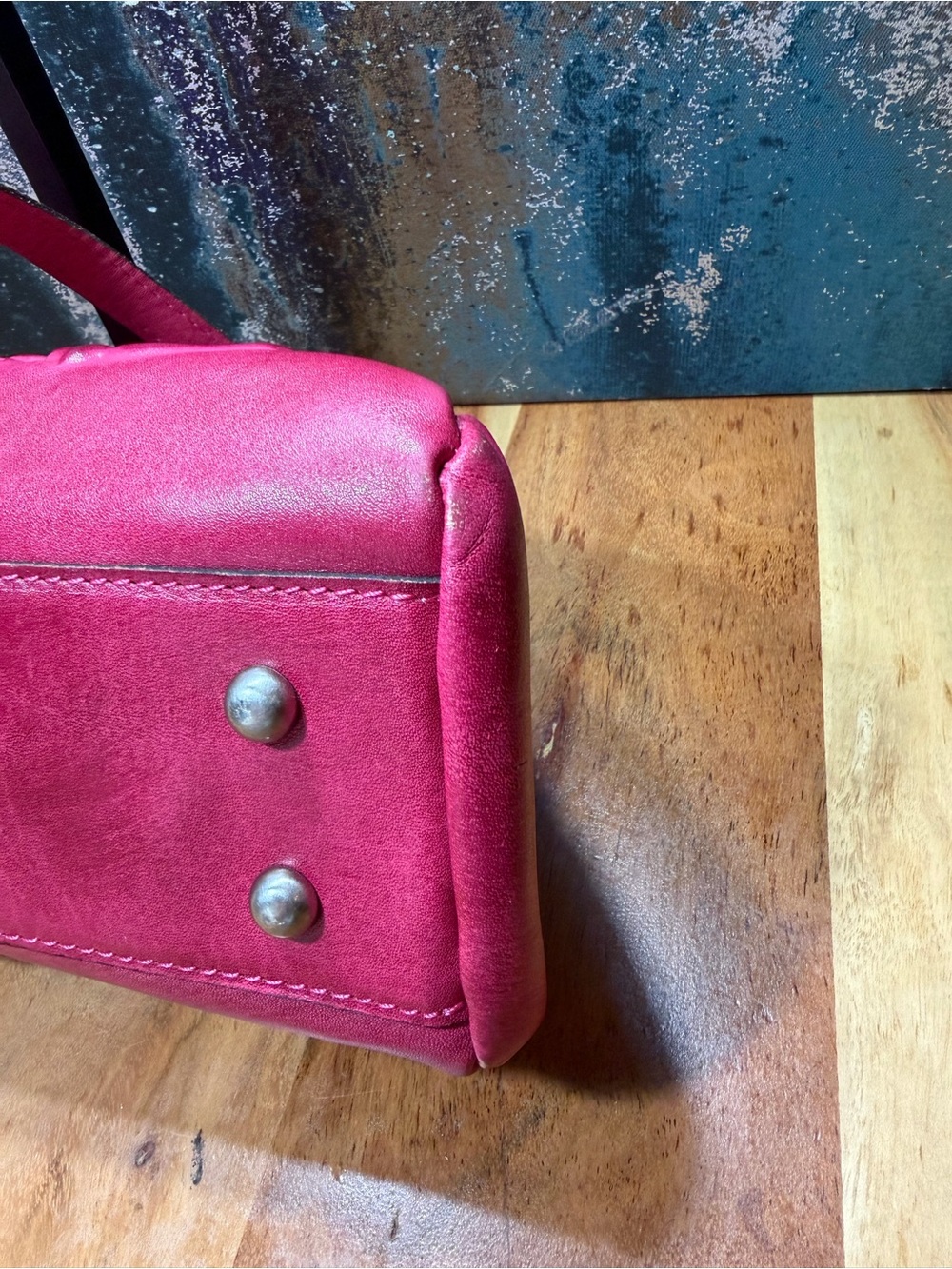 Patricia Nash Barbiecore 2010s Ferrara Pink Rose Tooled Leather Frame Satchel - Picture 12 of 16
